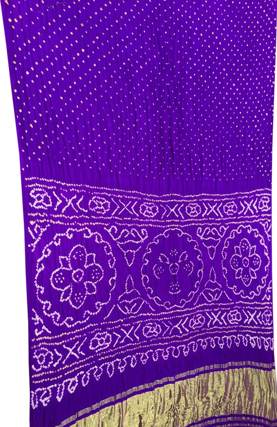 Purple Bandhani Pure Gajji Silk Saree - Luxurion World