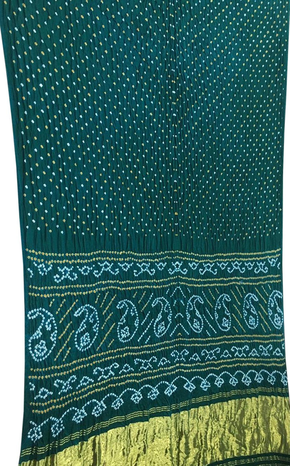 Green Bandhani Pure Gajji Silk Saree - Luxurion World
