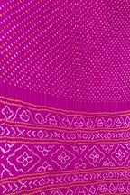 Pink Bandhani Pure Gajji Silk Saree - Luxurion World