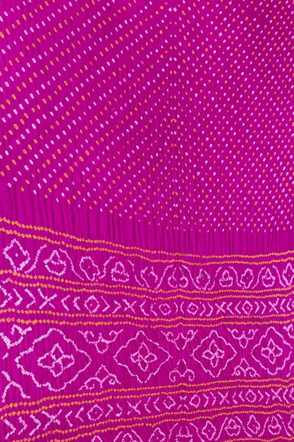 Pink Bandhani Pure Gajji Silk Saree - Luxurion World
