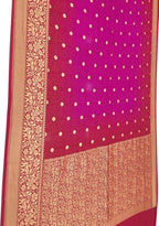 Pink Banarasi Bandhani Pure Georgette Figure Design Border Saree - Luxurion World