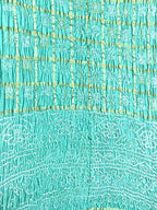 Blue Checks Bandhani Pure Gajji Silk Saree - Luxurion World
