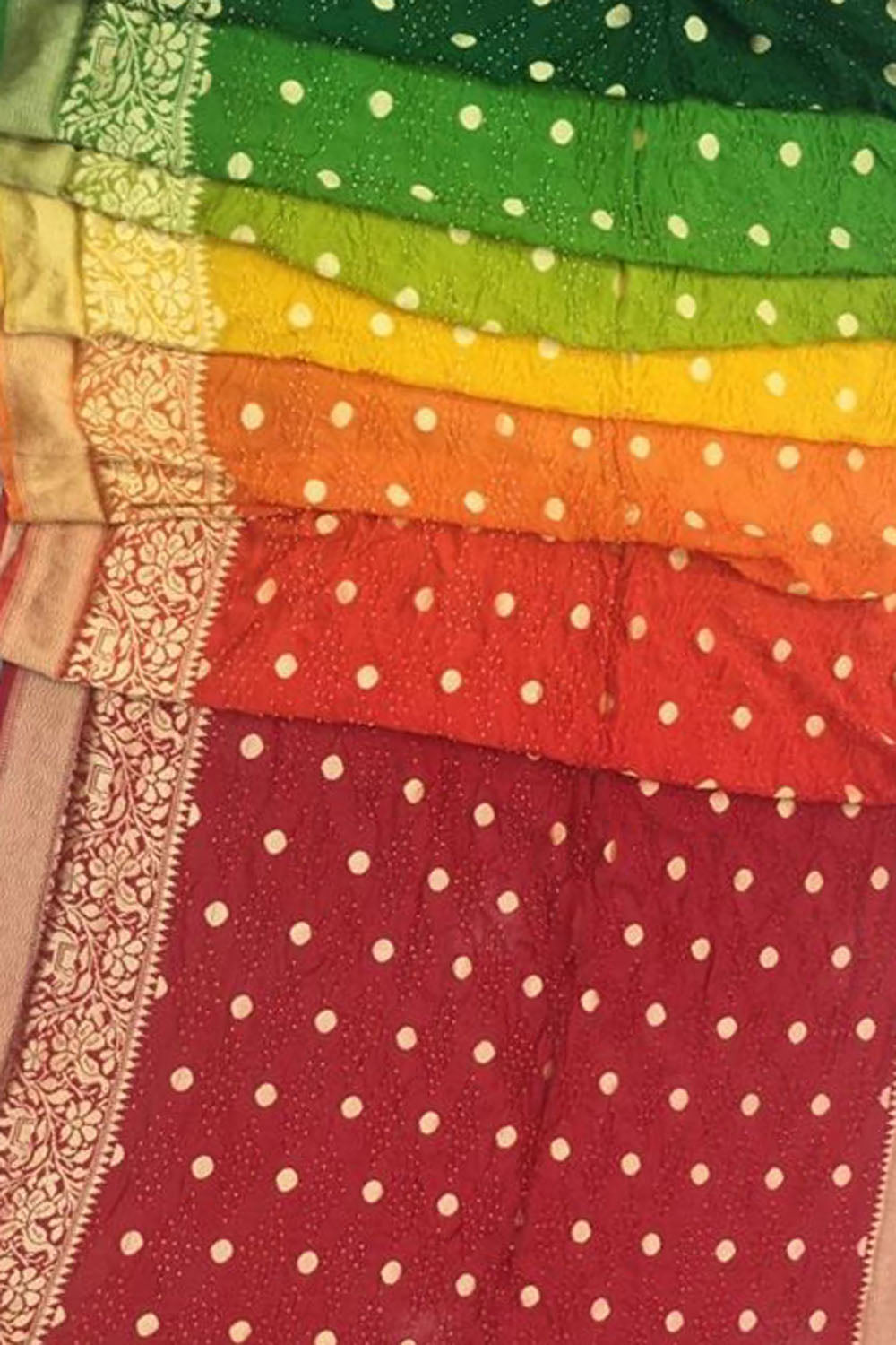 Multicolor Banarasi Bandhani Pure Georgette Saree - Luxurion World