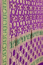 Purple Banarasi Bandhani Pure Georgette Saree - Luxurion World
