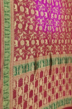 Pink And Red Banarasi Bandhani Pure Georgette Saree - Luxurion World