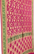 Pink Banarasi Bandhani Pure Georgette Saree - Luxurion World