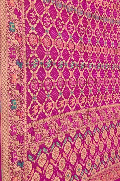 Elegant Pink Banarasi Bandhani Georgette Saree: A Timeless Classic - Luxurion World