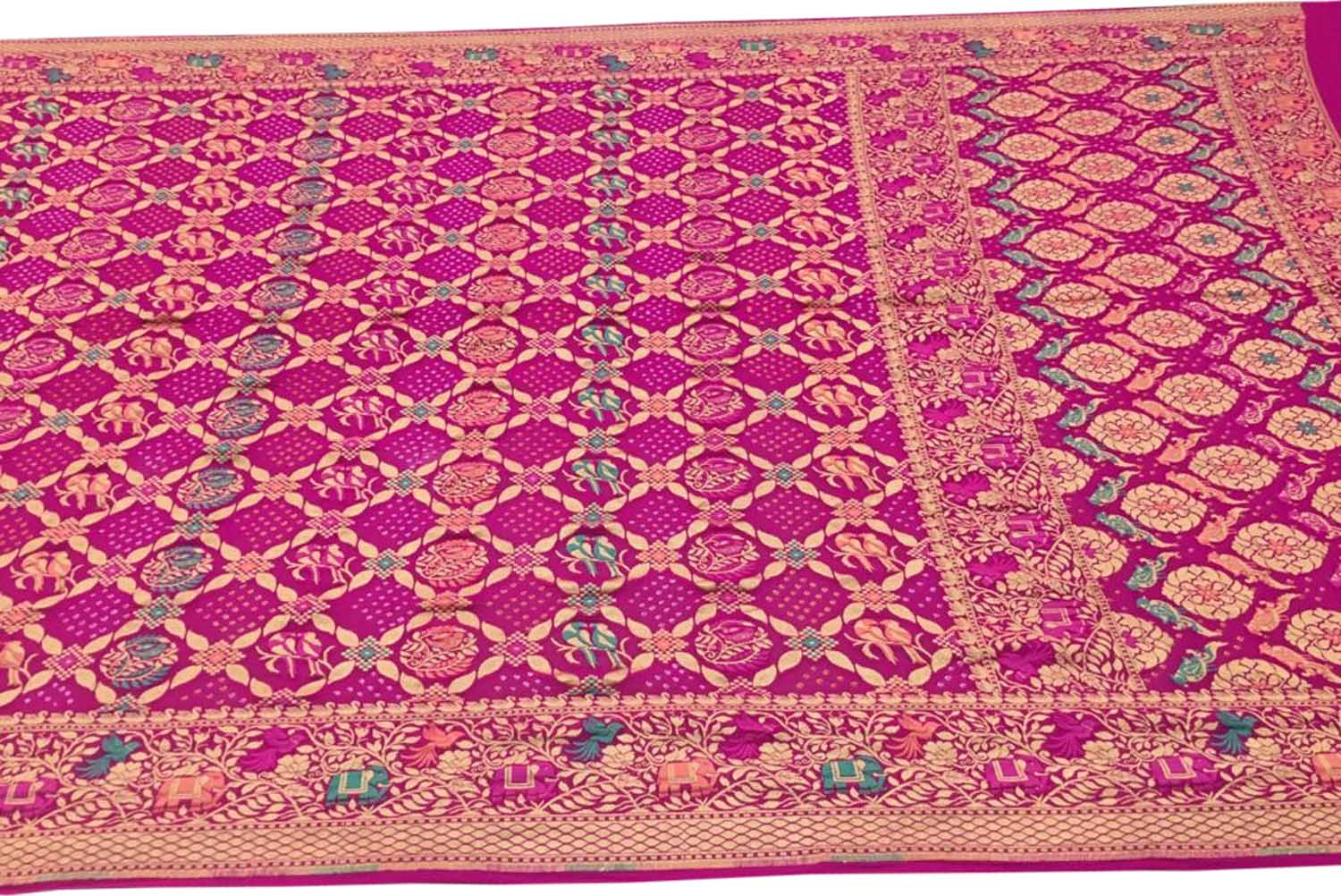 Elegant Pink Banarasi Bandhani Georgette Saree: A Timeless Classic - Luxurion World