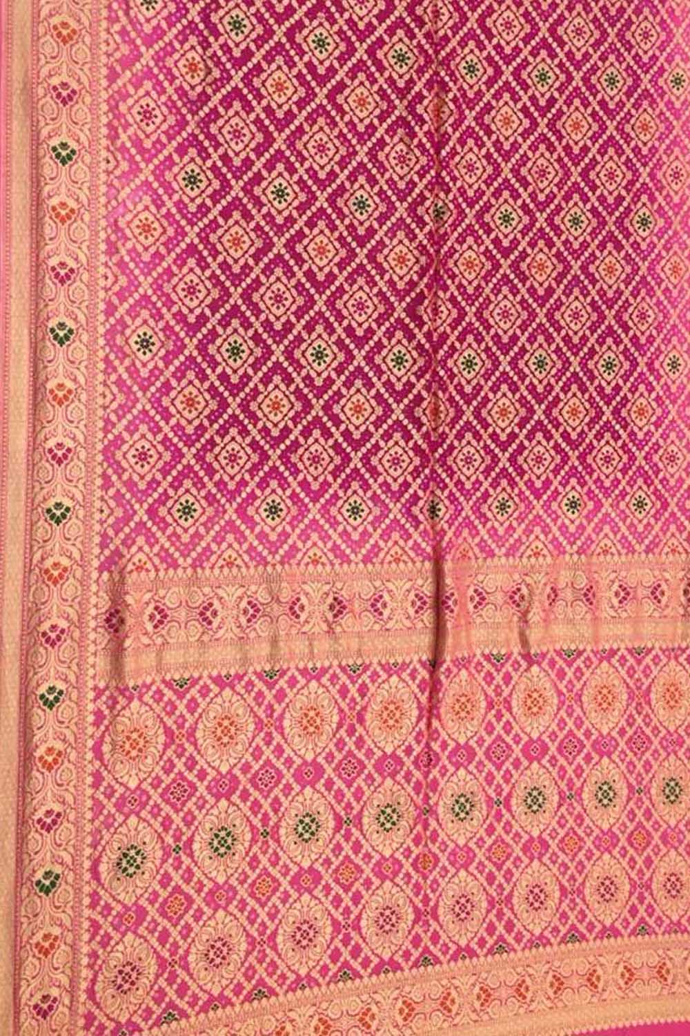 Elegant Pink Banarasi Bandhani Georgette Saree: A Timeless Classic - Luxurion World