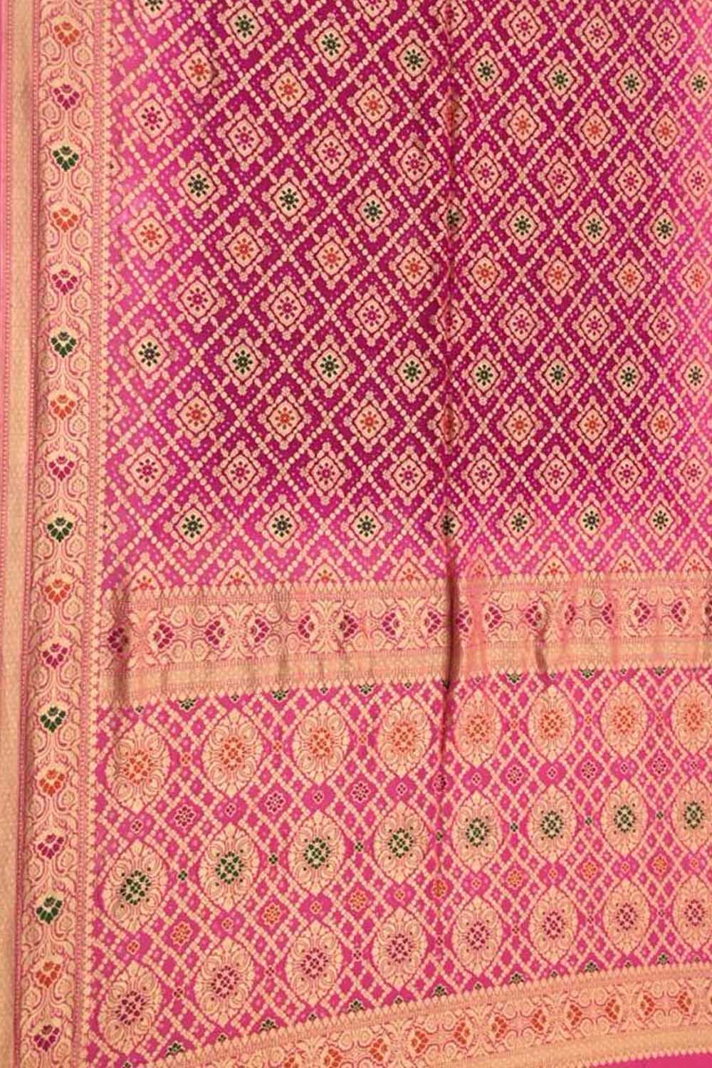 Elegant Pink Banarasi Bandhani Georgette Saree: A Timeless Classic - Luxurion World