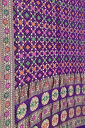 Elegant Purple Banarasi Bandhani Georgette Saree - Luxurion World