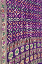 Elegant Purple Banarasi Bandhani Georgette Saree - Luxurion World