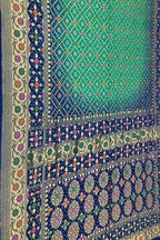 Stunning Green & Blue Banarasi Bandhani Meenakari Georgette Saree - Luxurion World