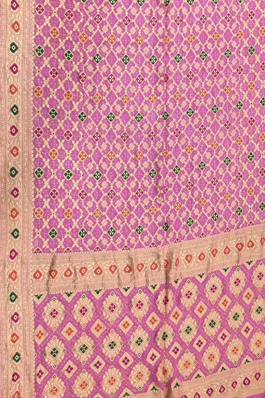 Elegant Pink Banarasi Bandhani Meenakari Georgette Saree - Luxurion World