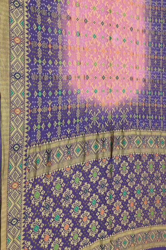 Elegant Pink and Purple Banarasi Bandhani Meenakari Georgette Saree - Luxurion World