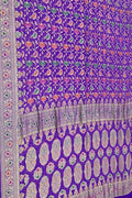Elegant Purple Banarasi Bandhani Meenakari Georgette Saree - Luxurion World