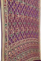 Elegant Purple Banarasi Bandhani Meenakari Georgette Saree - Luxurion World