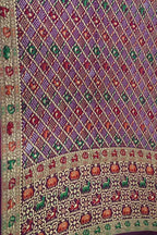Elegant Purple Banarasi Bandhani Meenakari Georgette Saree - Luxurion World