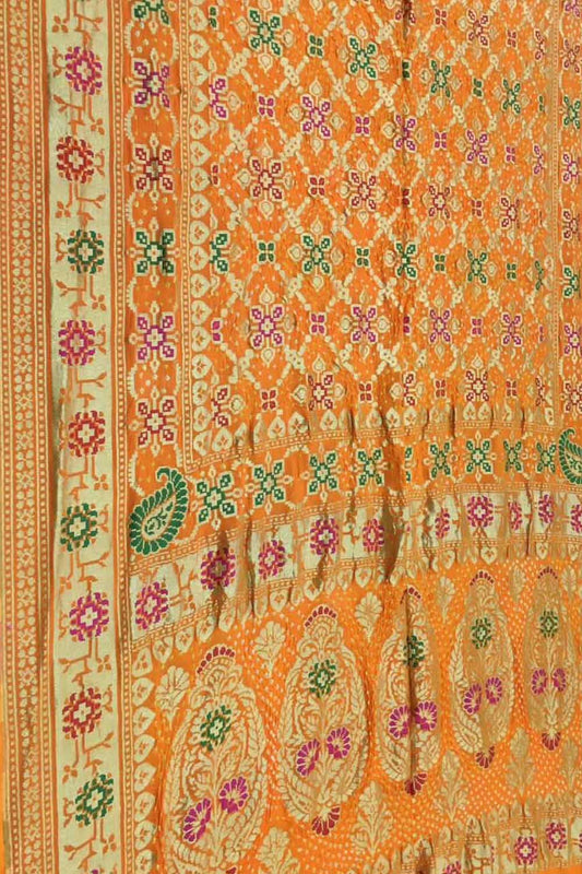 Yellow Banarasi Bandhani Meenakari Pure Georgette Saree: A Vibrant and Elegant Ethnic Attire