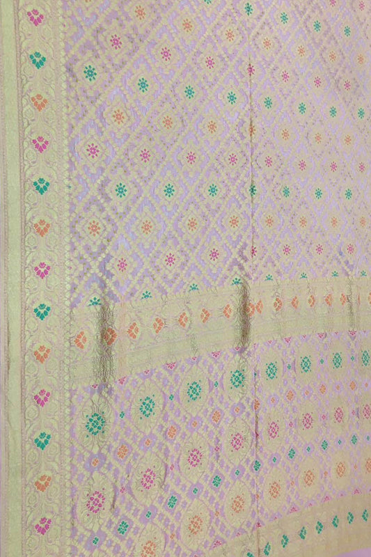 Elegant Purple Banarasi Bandhani Meenakari Georgette Saree - Luxurion World