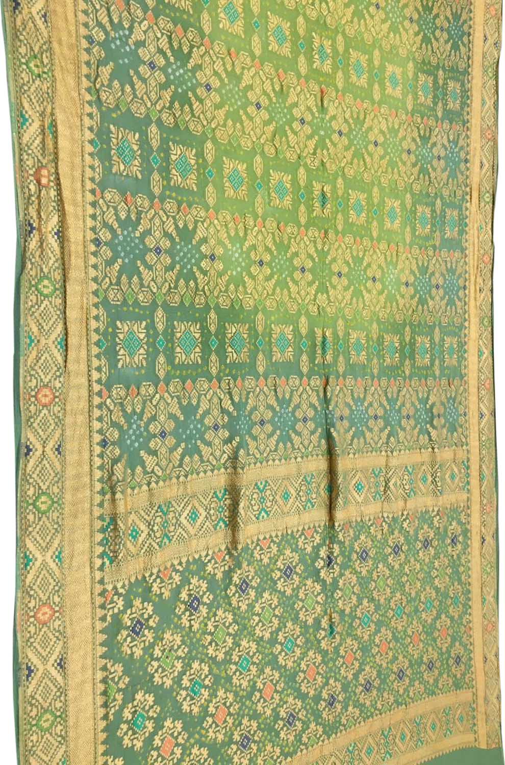 Elegant Green Banarasi Bandhani Meenakari Georgette Saree - Luxurion World