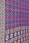 Elegant Purple Banarasi Bandhani Meenakari Georgette Saree - Luxurion World