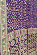 Elegant Purple Banarasi Bandhani Meenakari Georgette Saree - Luxurion World