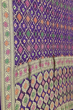 Elegant Purple Banarasi Bandhani Meenakari Georgette Saree - Luxurion World