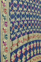 Elegant Blue Banarasi Bandhani Meenakari Georgette Saree - Luxurion World
