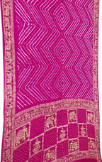 Exquisite Pink Banarasi Bandhani Gajji Silk Saree - Luxurion World