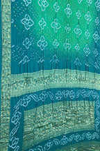 Elegant Blue Banarasi Bandhani Silk Saree - Luxurion World