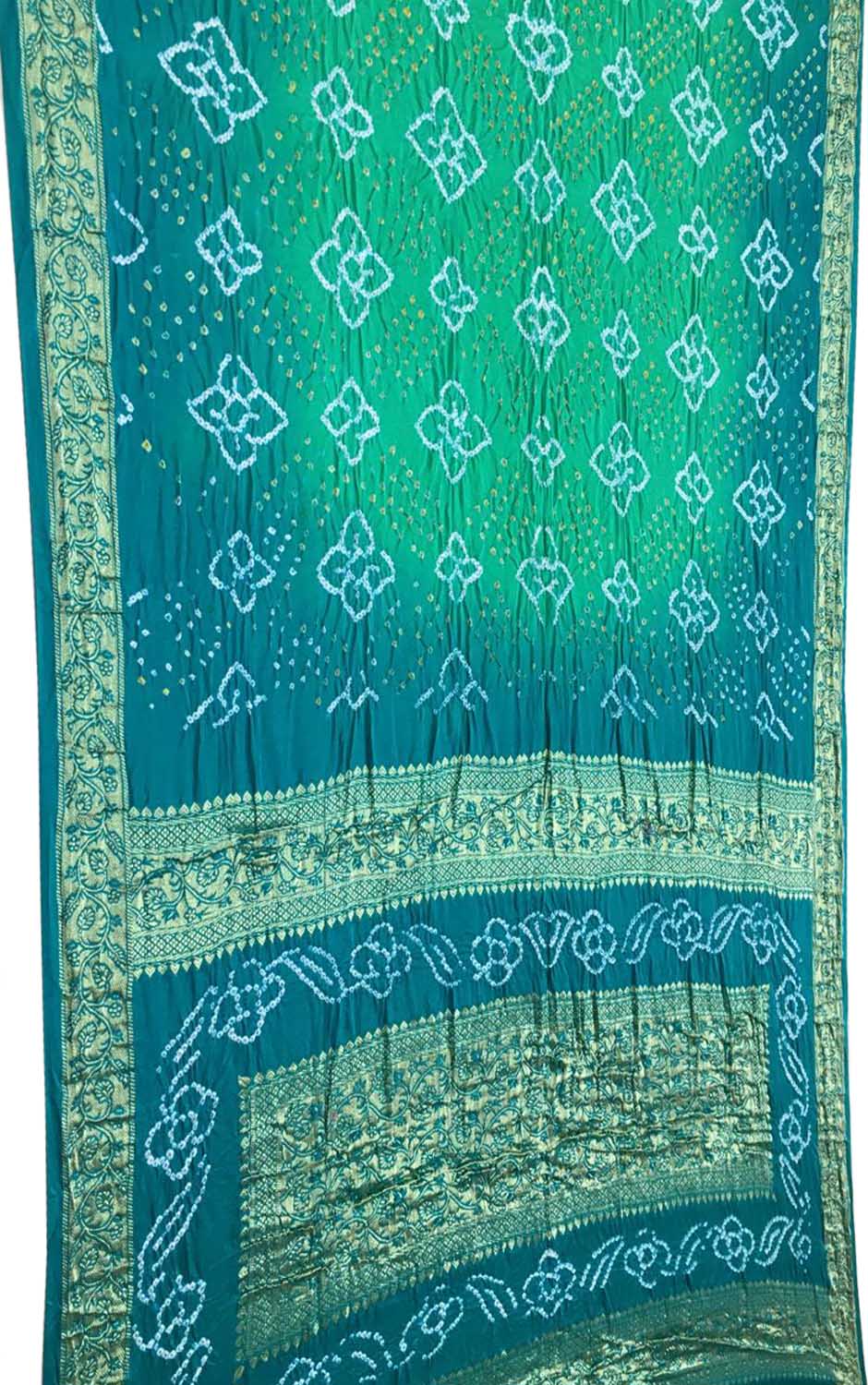 Elegant Blue Banarasi Bandhani Silk Saree - Luxurion World