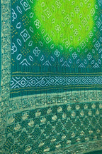 Exquisite Green Banarasi Bandhani Gajji Silk Saree - Luxurion World