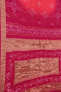 Exquisite Pink Banarasi Bandhani Gajji Silk Saree - Luxurion World