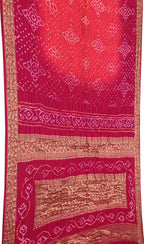 Exquisite Pink Banarasi Bandhani Gajji Silk Saree - Luxurion World