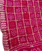 Pink Bandhani Pure Gajji Silk Saree With Gota Patti Work - Luxurion World