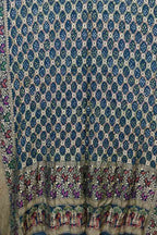 Blue Banarasi Bandhani Handloom Pure Georgette Saree - Luxurion World