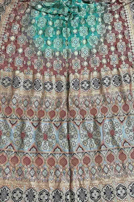 Multicolor Banarasi Bandhani Pure Georgette Saree - Luxurion World