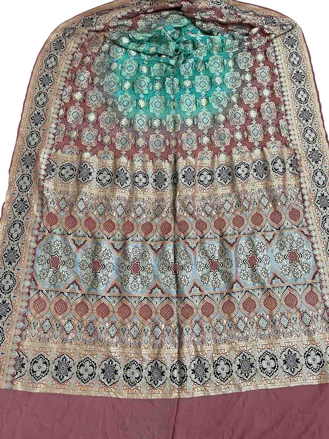 Multicolor Banarasi Bandhani Pure Georgette Saree - Luxurion World