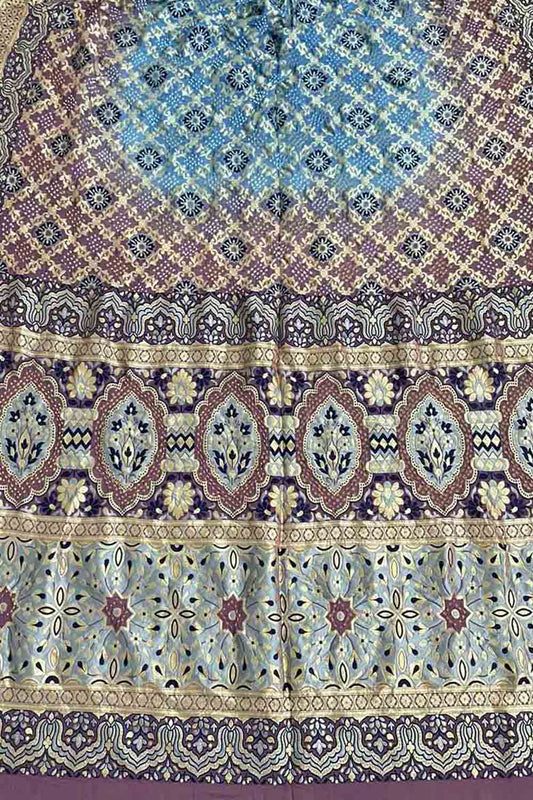 Multicolor Banarasi Bandhani Pure Georgette Saree - Luxurion World