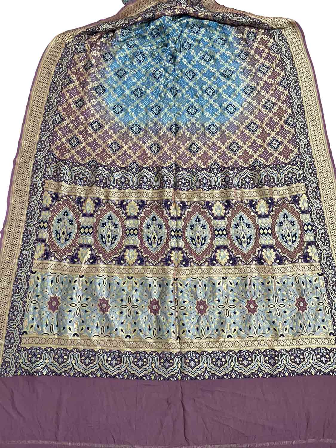 Multicolor Banarasi Bandhani Pure Georgette Saree - Luxurion World