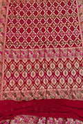 Red Banarasi Bandhani Pure Georgette Saree - Luxurion World