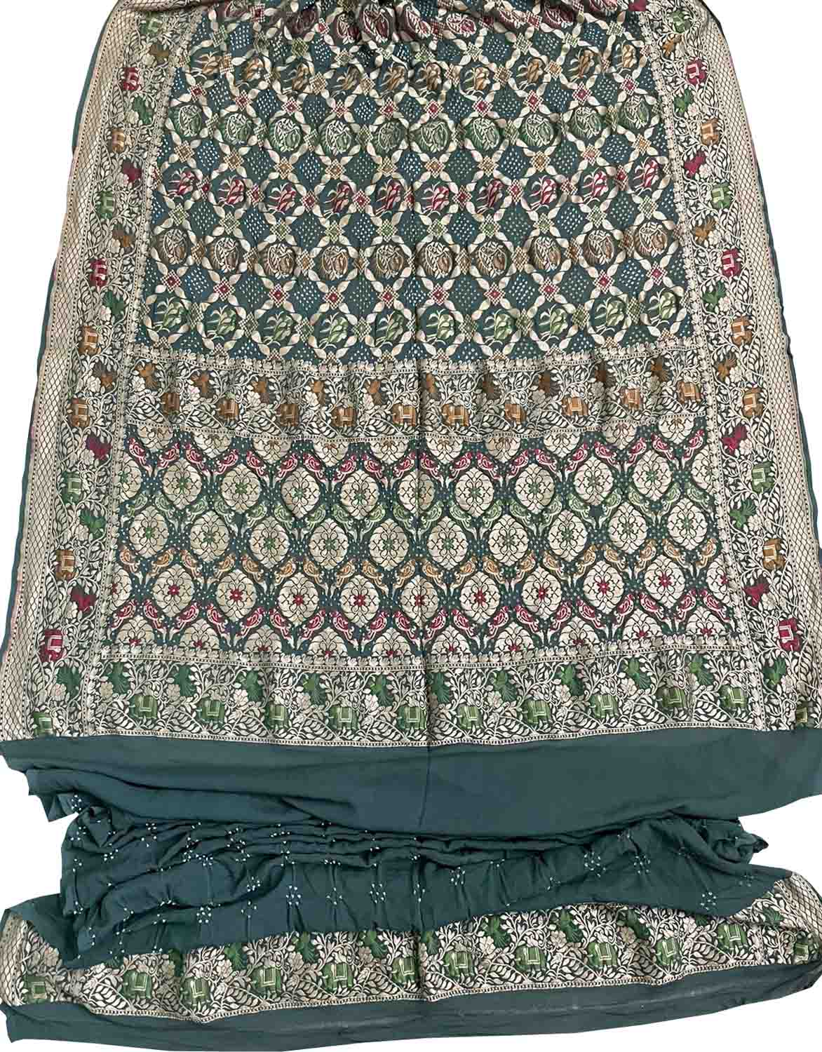 Grey Banarasi Bandhani Pure Georgette Saree - Luxurion World