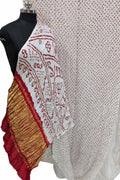 Off White Bandhani Pure Gajji Silk Saree - Luxurion World