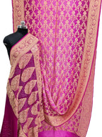 Elegant Pink Banarasi Bandhani Georgette Saree: A Timeless Classic - Luxurion World