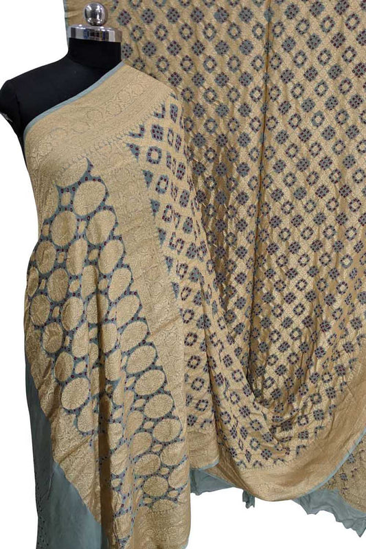 Elegant Grey Banarasi Bandhani Georgette Saree: A Timeless Classic - Luxurion World