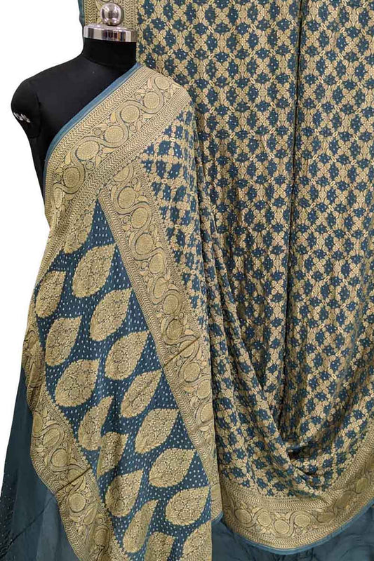 Elegant Grey Banarasi Bandhani Georgette Saree: A Timeless Classic - Luxurion World