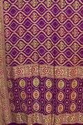 Exquisite Purple Banarasi Bandhani Georgette Saree with Meenakari Work - Luxurion World