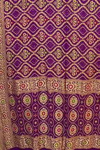 Exquisite Purple Banarasi Bandhani Georgette Saree with Meenakari Work - Luxurion World