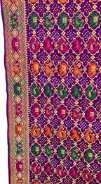 Exquisite Purple Banarasi Bandhani Georgette Saree with Meenakari Work - Luxurion World